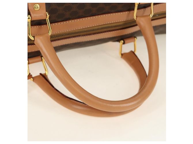 Céline CELINE Macadam Canvas Boston Bag PVC Leather Brown Gold - vista 8
