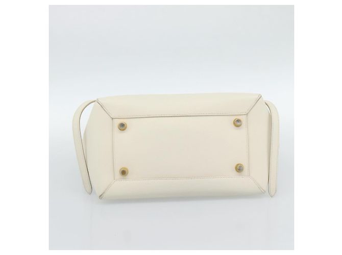 Céline CELINE Micro Belt Hand Bag Leather White Gold - vista 10