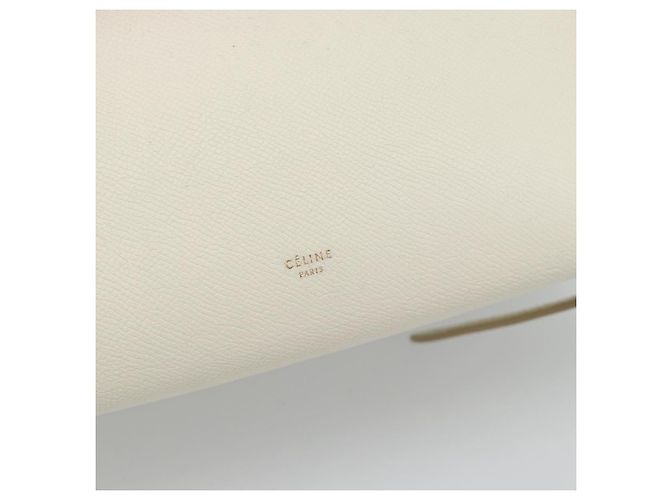 Céline CELINE Micro Belt Hand Bag Leather White Gold - vista 16