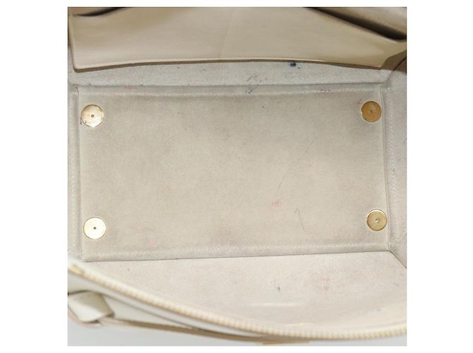 Céline CELINE Micro Belt Hand Bag Leather White Gold - vista 19