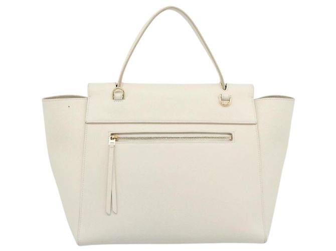Céline CELINE Micro Belt Hand Bag Leather White Gold - vista 3