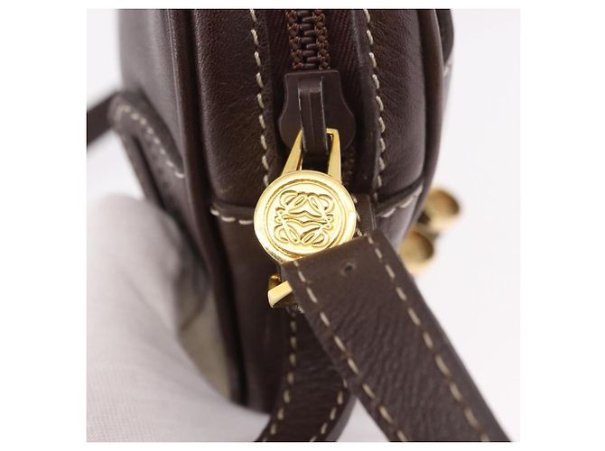 LOEWE Shoulder Bag Leather Brown Gold - vista 10