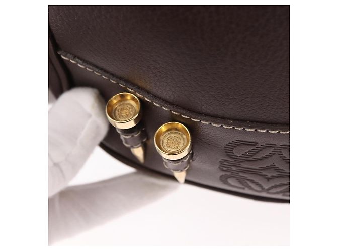 LOEWE Shoulder Bag Leather Brown Gold - vista 9