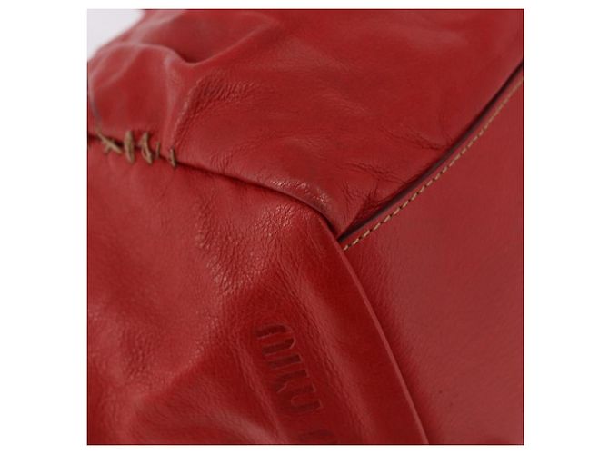 Miu Miu Hand Bag Leather Red Silver - vista 11