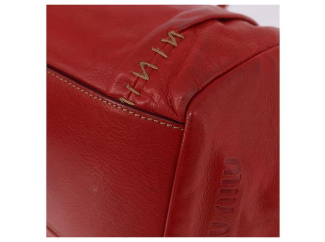 Miu Miu Hand Bag Leather Red Silver - vista 14