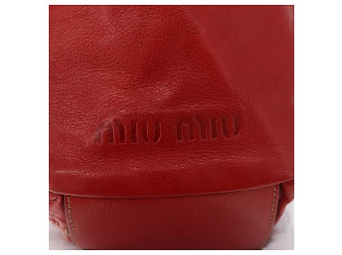 Miu Miu Hand Bag Leather Red Silver - vista 15