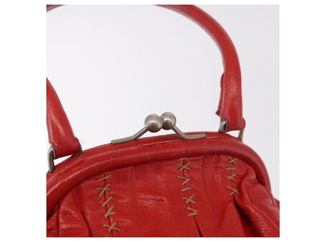 Miu Miu Hand Bag Leather Red Silver - vista 16
