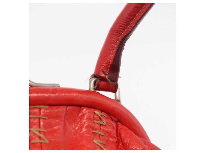 Miu Miu Hand Bag Leather Red Silver - vista 17