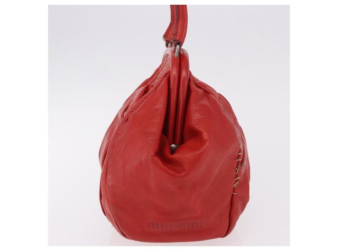 Miu Miu Hand Bag Leather Red Silver - vista 6