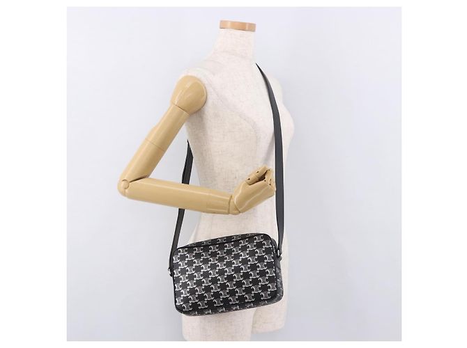 Céline CELINE Macadam Canvas Shoulder Bag PVC Black Silver - vista 23