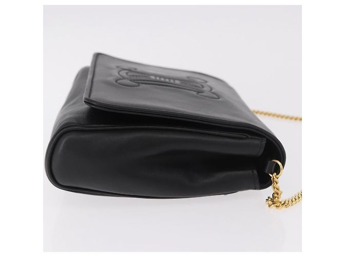 Céline CELINE Chain Shoulder Bag Leather Black Gold - vista 4