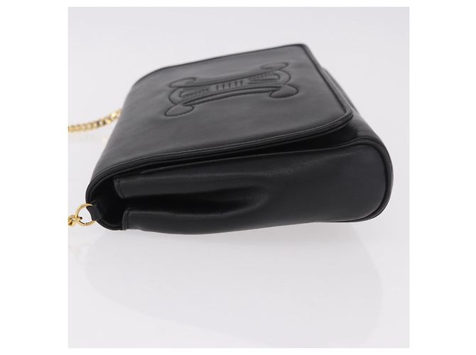 Céline CELINE Chain Shoulder Bag Leather Black Gold - vista 5