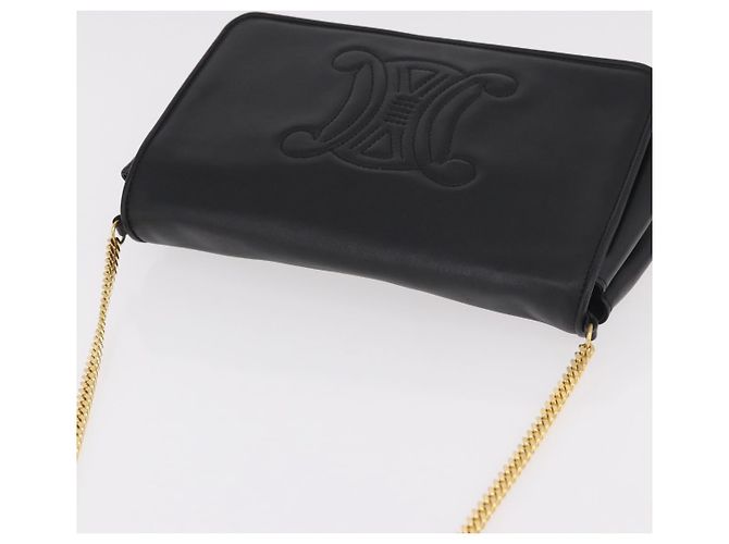 Céline CELINE Chain Shoulder Bag Leather Black Gold - vista 6