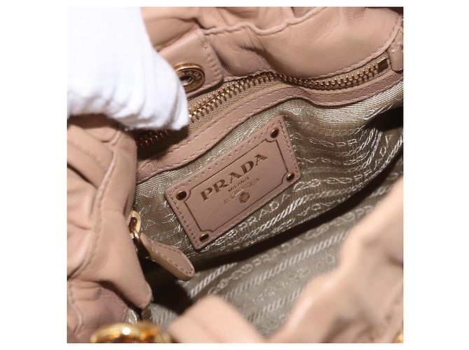PRADA Tote Bag Canvas Leather 2way Beige Gold - vista 20