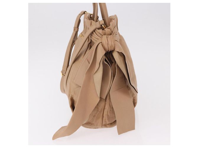 PRADA Tote Bag Canvas Leather 2way Beige Gold - vista 3