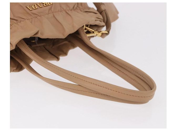 PRADA Tote Bag Canvas Leather 2way Beige Gold - vista 7