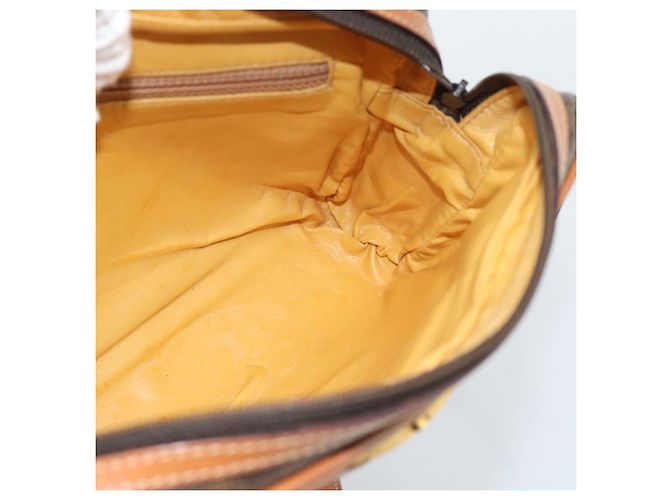 Céline CELINE Macadam Canvas Shoulder Bag PVC Leather Brown Gold - vista 18