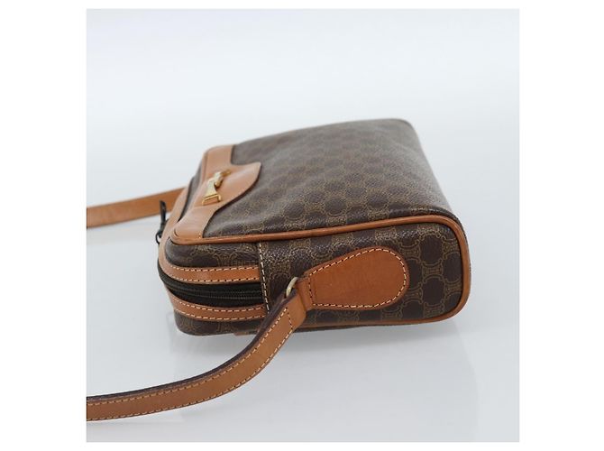 Céline CELINE Macadam Canvas Shoulder Bag PVC Leather Brown Gold - vista 3