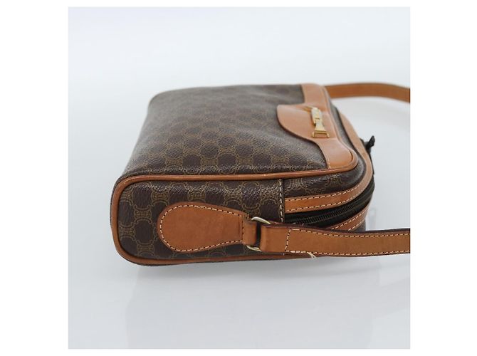 Céline CELINE Macadam Canvas Shoulder Bag PVC Leather Brown Gold - vista 4