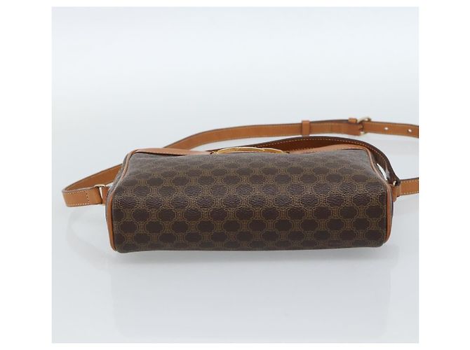 Céline CELINE Macadam Canvas Shoulder Bag PVC Leather Brown Gold - vista 5