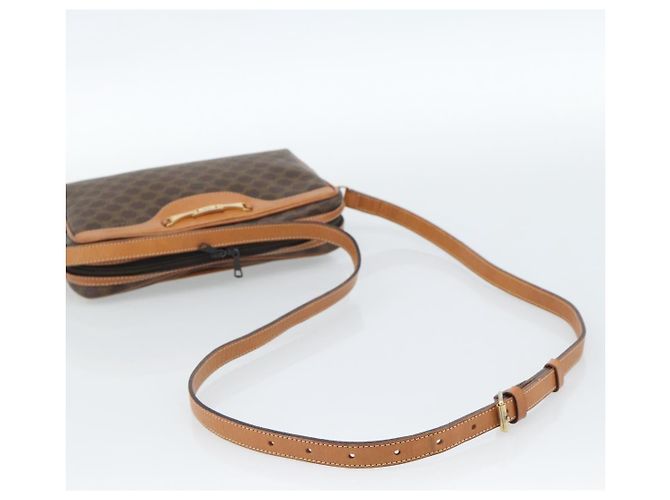 Céline CELINE Macadam Canvas Shoulder Bag PVC Leather Brown Gold - vista 7