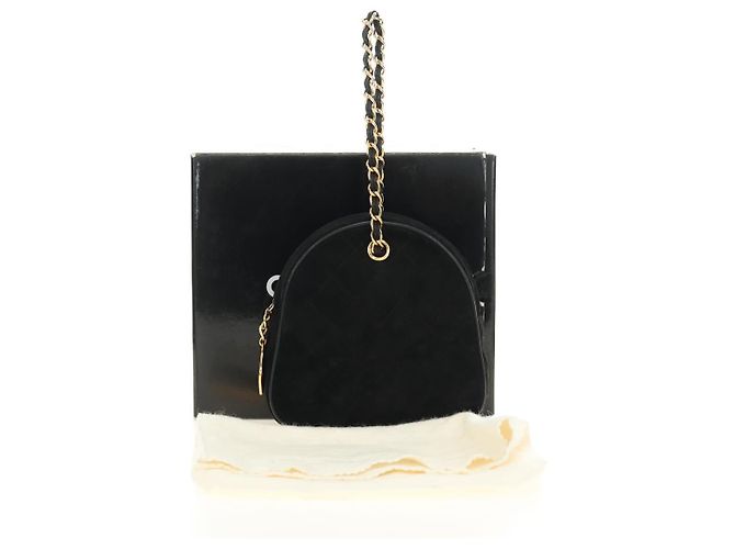CHANEL Bolso de mano Matelassé con cadena Gamuza Negra Oro CC - vista 12