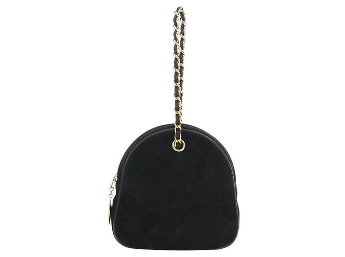 CHANEL Bolso de mano Matelassé con cadena Gamuza Negra Oro CC - vista 13