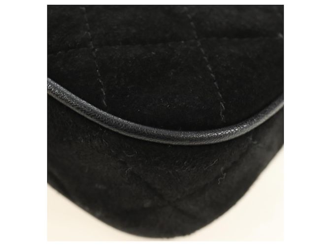 CHANEL Bolso de mano Matelassé con cadena Gamuza Negra Oro CC - vista 16