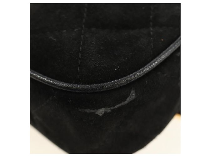 CHANEL Bolso de mano Matelassé con cadena Gamuza Negra Oro CC - vista 17