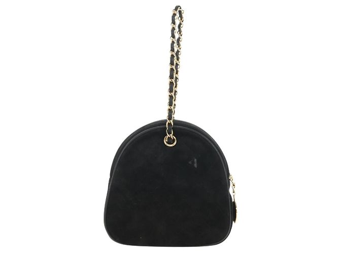 CHANEL Bolso de mano Matelassé con cadena Gamuza Negra Oro CC - vista 2