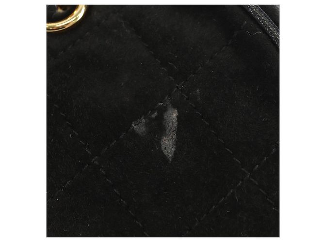 CHANEL Bolso de mano Matelassé con cadena Gamuza Negra Oro CC - vista 3