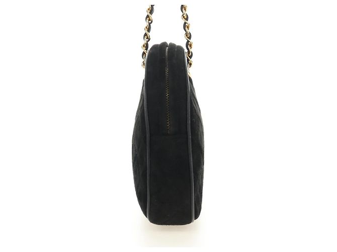 CHANEL Bolso de mano Matelassé con cadena Gamuza Negra Oro CC - vista 4