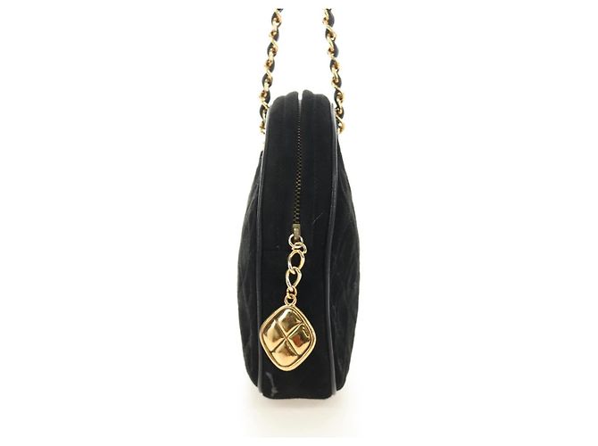 CHANEL Bolso de mano Matelassé con cadena Gamuza Negra Oro CC - vista 5