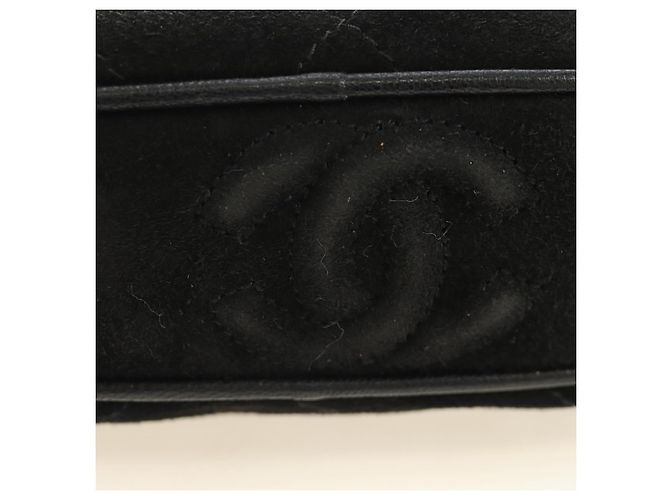 CHANEL Bolso de mano Matelassé con cadena Gamuza Negra Oro CC - vista 7