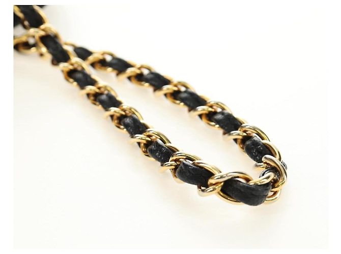 CHANEL Bolso de mano Matelassé con cadena Gamuza Negra Oro CC - vista 8