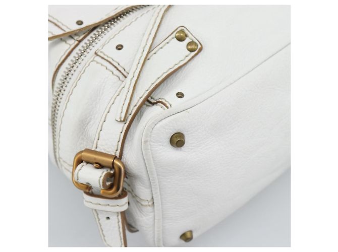 Chloé Chloe Paddington Tote Bag Leather White Gold Silver - vista 14