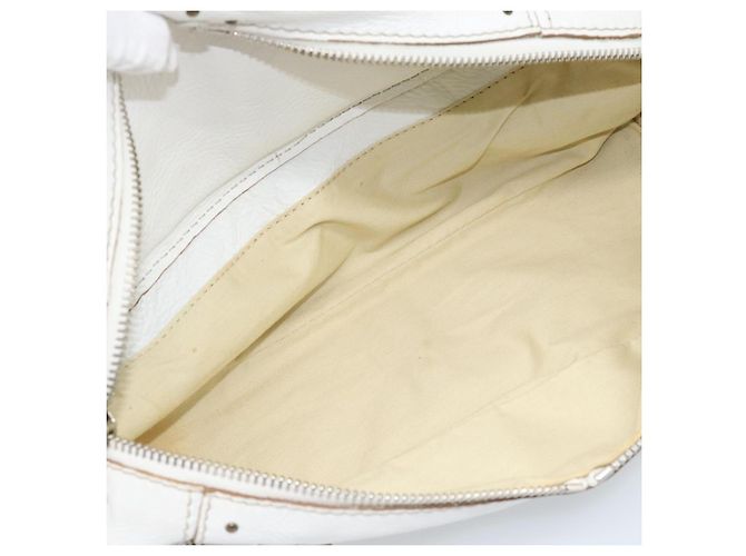 Chloé Chloe Paddington Tote Bag Leather White Gold Silver - vista 23
