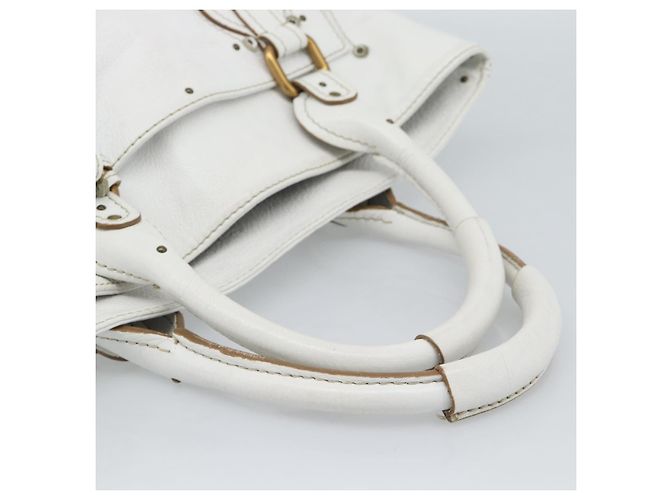 Chloé Chloe Paddington Tote Bag Leather White Gold Silver - vista 7