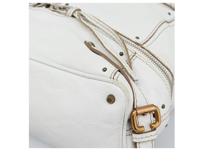 Chloé Chloe Paddington Tote Bag Leather White Gold Silver - vista 9
