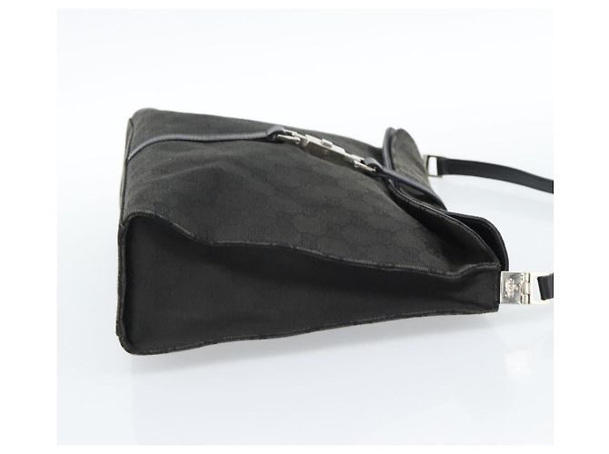 GUCCI GG Canvas Jackie Shoulder Bag Black Silver 001 3355 - vista 4