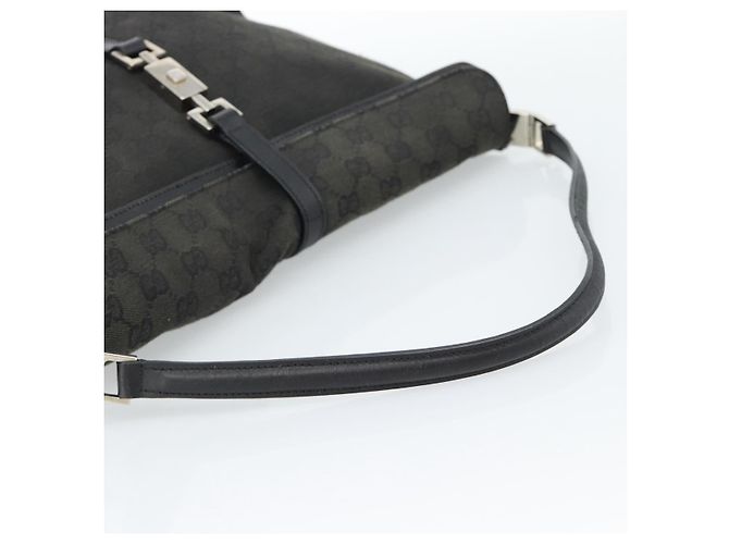 GUCCI GG Canvas Jackie Shoulder Bag Black Silver 001 3355 - vista 7