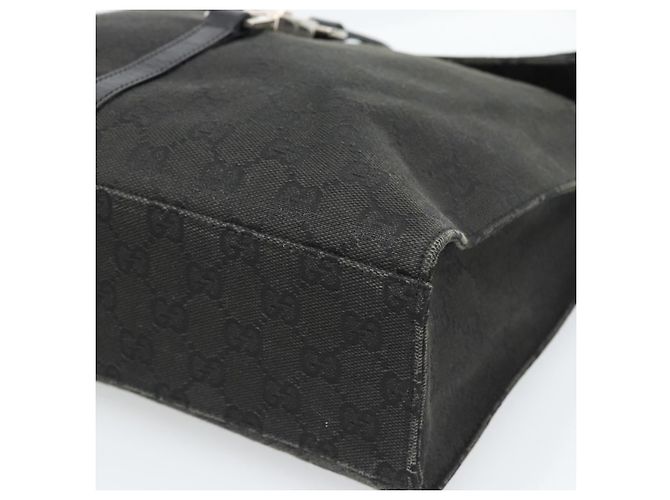GUCCI GG Canvas Jackie Shoulder Bag Black Silver 001 3355 - vista 9