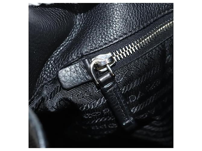 PRADA Shoulder Bag Leather Black Silver - vista 22