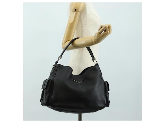 PRADA Shoulder Bag Leather Black Silver - vista 24