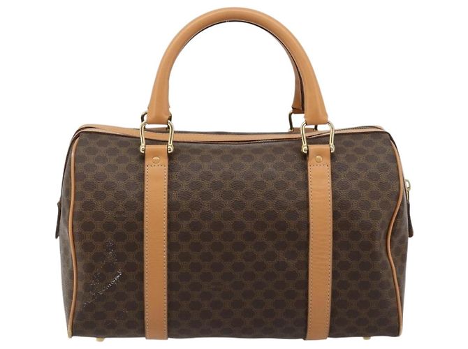 Céline CELINE Macadam Canvas Handtasche PVC Leder Braun Gold - Ansicht 2