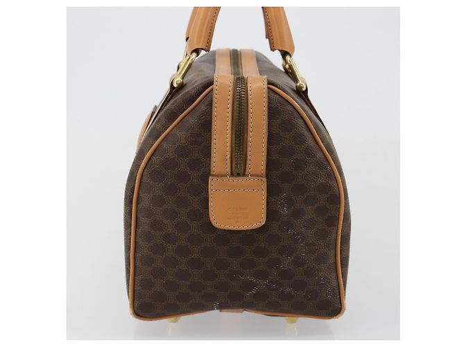 Céline CELINE Macadam Canvas Handtasche PVC Leder Braun Gold - Ansicht 3
