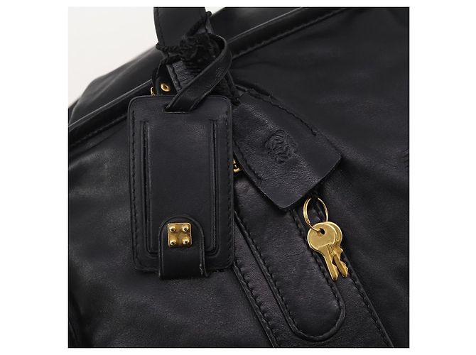 LOEWE Anagram Boston Bag Leather Black Gold - vista 10