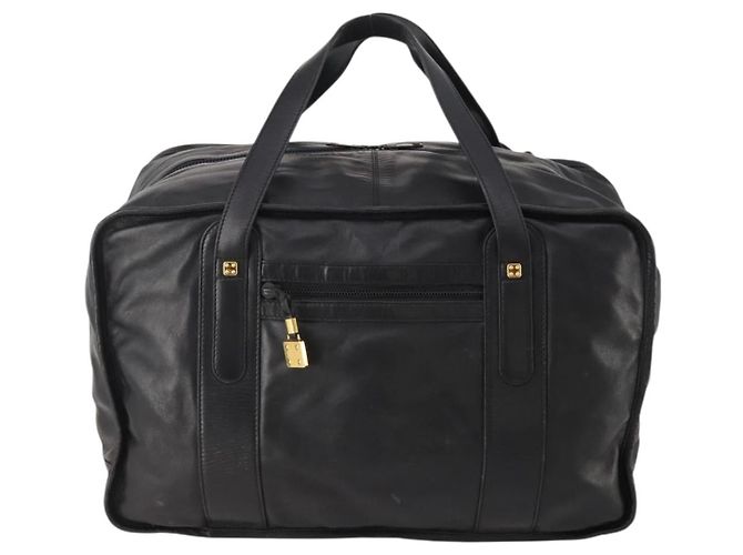 LOEWE Anagram Boston Bag Leather Black Gold - vista 2
