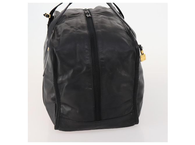LOEWE Anagram Boston Bag Leather Black Gold - vista 3