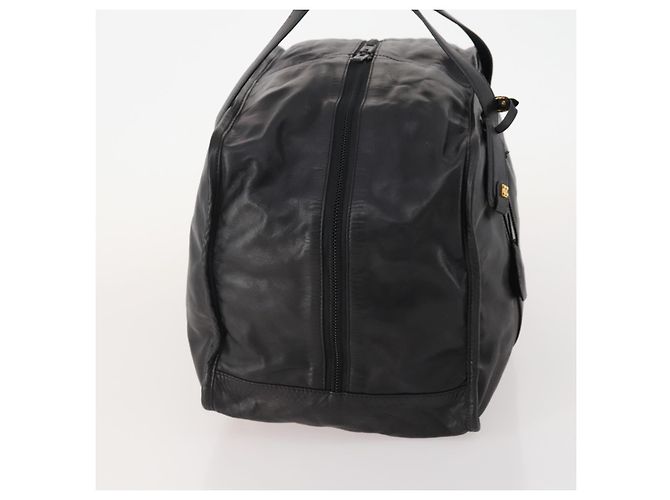 LOEWE Anagram Boston Bag Leather Black Gold - vista 4
